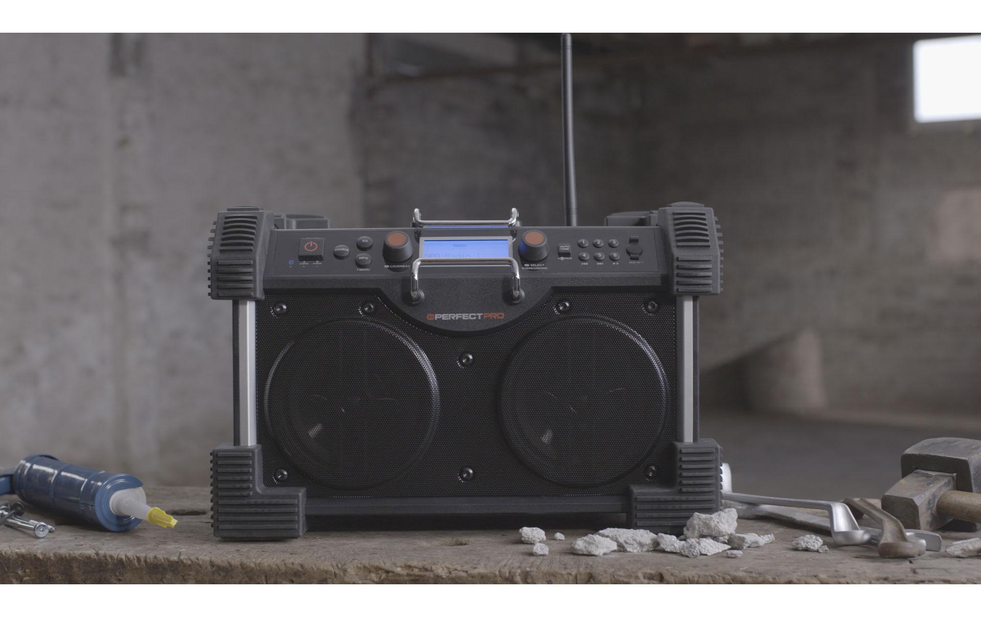 DAB+ Radio ROCKHART Schwarz<br>Grosses, lautes Baustellenradio