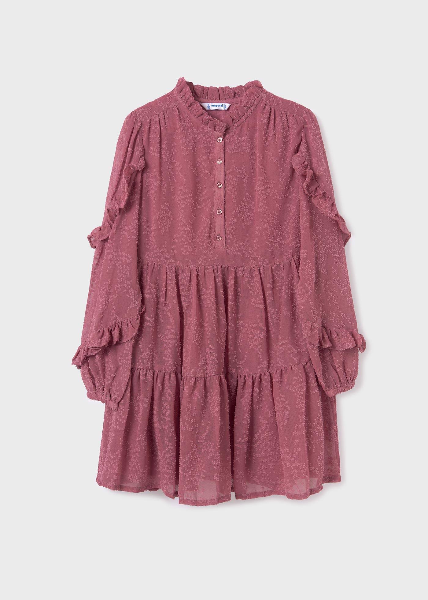 Vestido infantil de chiffon com babados
