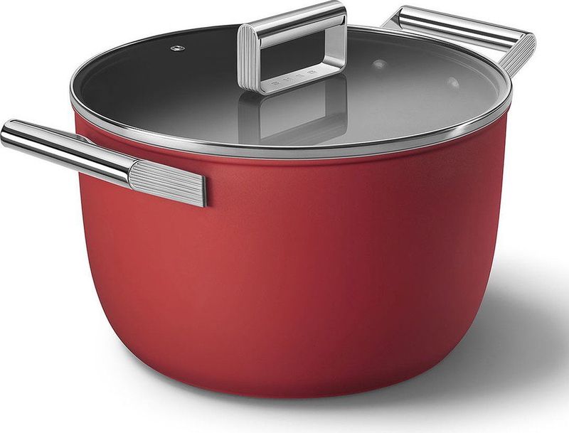 SMEG Kookpan - Rood Mat - Koud Gesmeed Aluminium - Ø 26 cm / 7.7 Liter