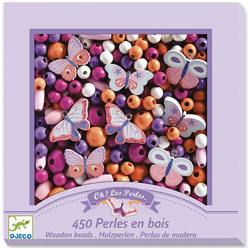 Djeco houten kralen - vlinders