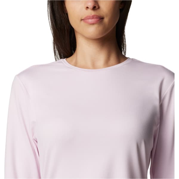T-shirt randonnée COLUMBIA W SLOAN RIDGE GRAPHIC LS PINK DAWN/LINEAR DRIFTS