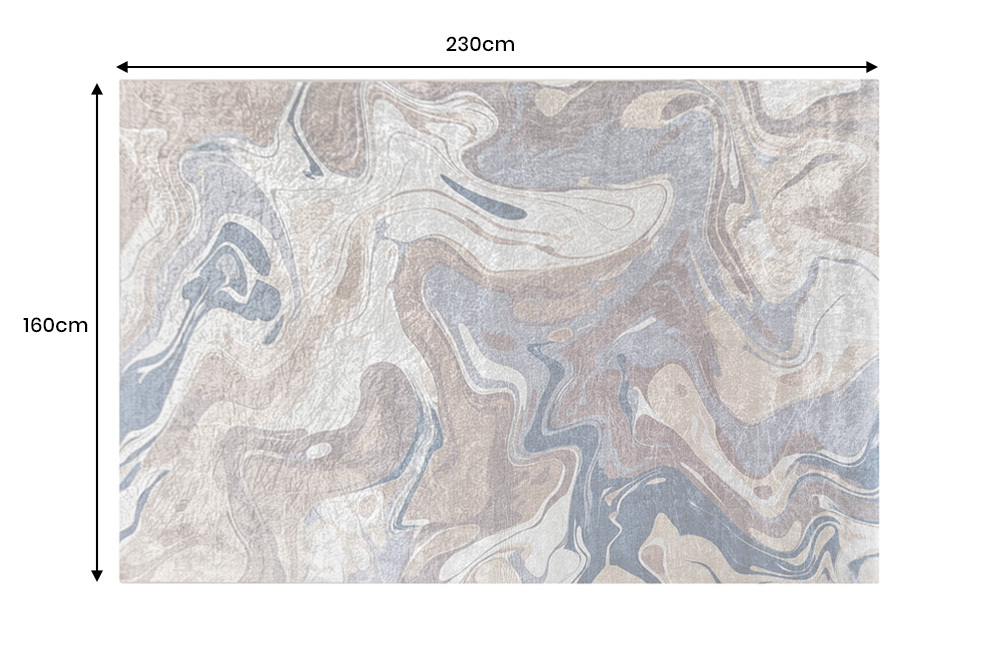 Moderner Teppich EARTH 230x160cm braun beige blau Flachgewebe Indoor