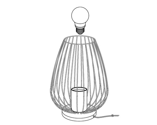 Tafellamp, 1-lichts, H 23 cm, Newtown, zwart