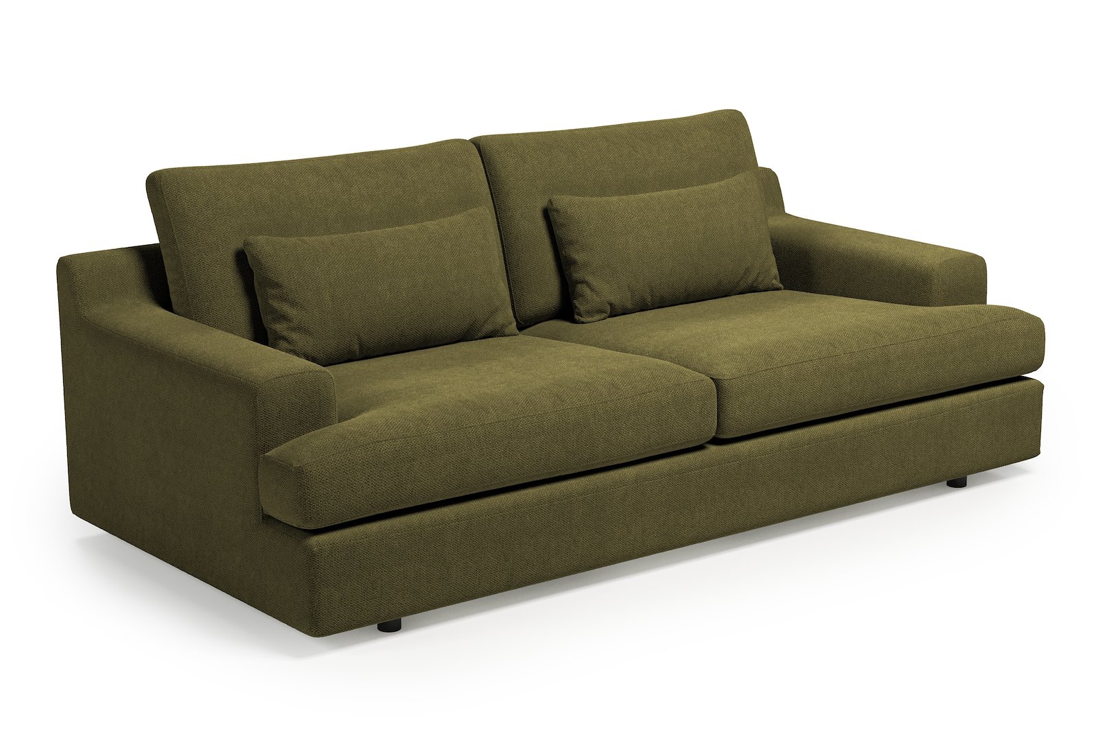 Roma 3-seter Tekstil Mito 88 Moss Green med sorte ben
