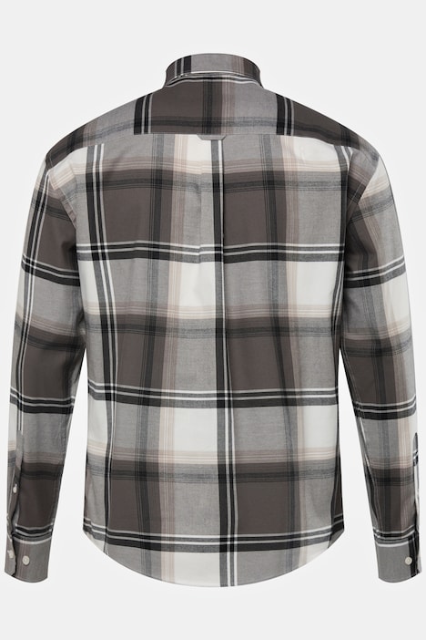 STHUGE Karohemd, Langarm, Flanell, Modern Fit, Buttondown-Kragen, bis 8 XL