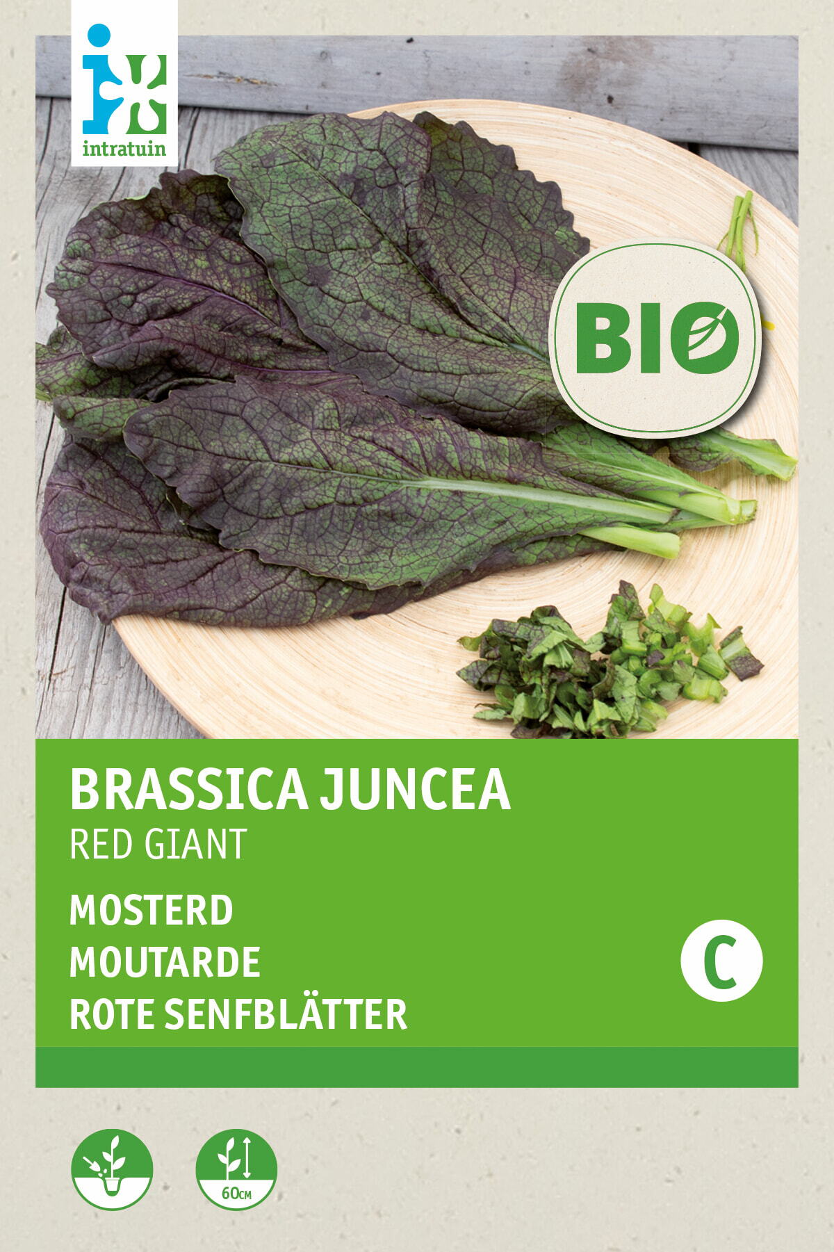 Intratuin biologische kruidenzaad Mosterd (Sinapis alba 'Red Giant')