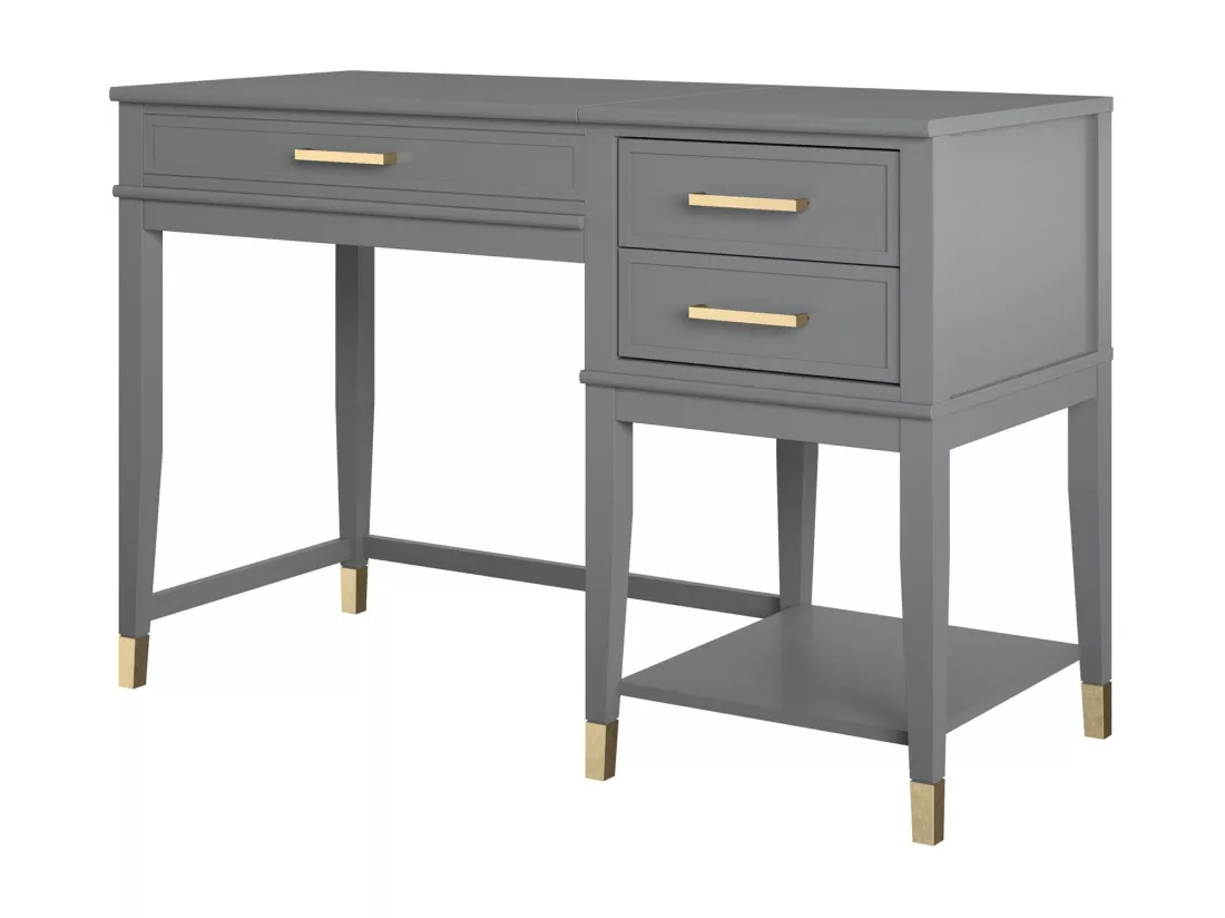 Westerleigh | Bureau avec plateau élévateur en mélaminé gris graphite