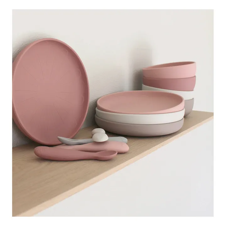 Cam Cam Assiette Flower en silicone - Set de 2 | Beige