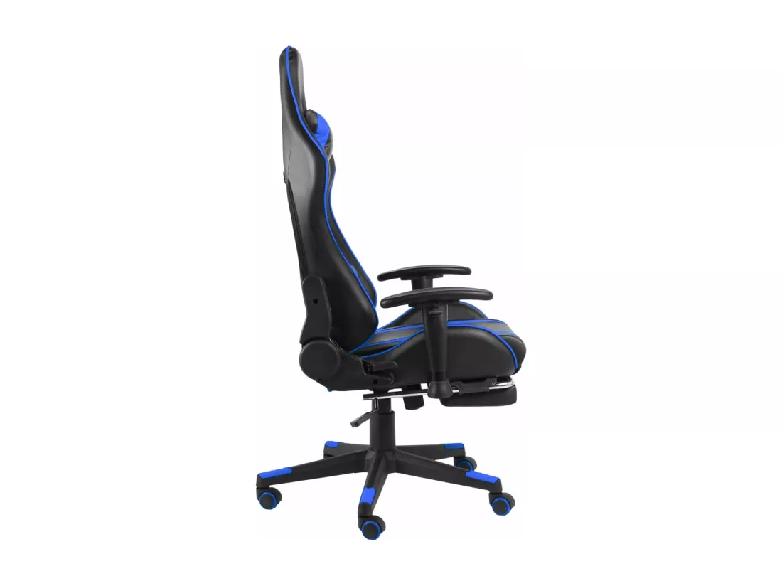 Chaise de jeu pivotante avec repose-pied Bleu PVC