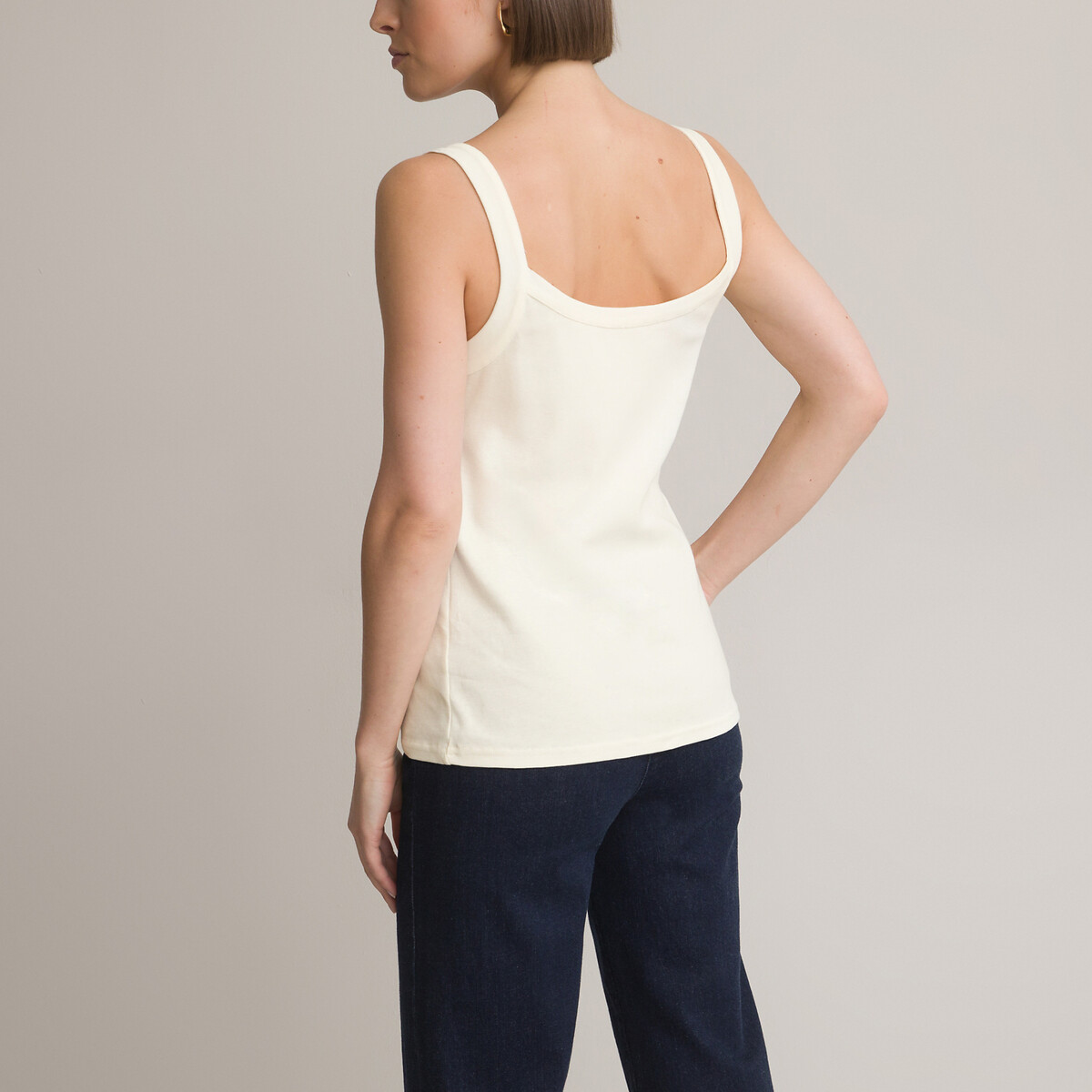 ANNE WEYBURN<br>Regata com decote quadrado, puro algodão penteado