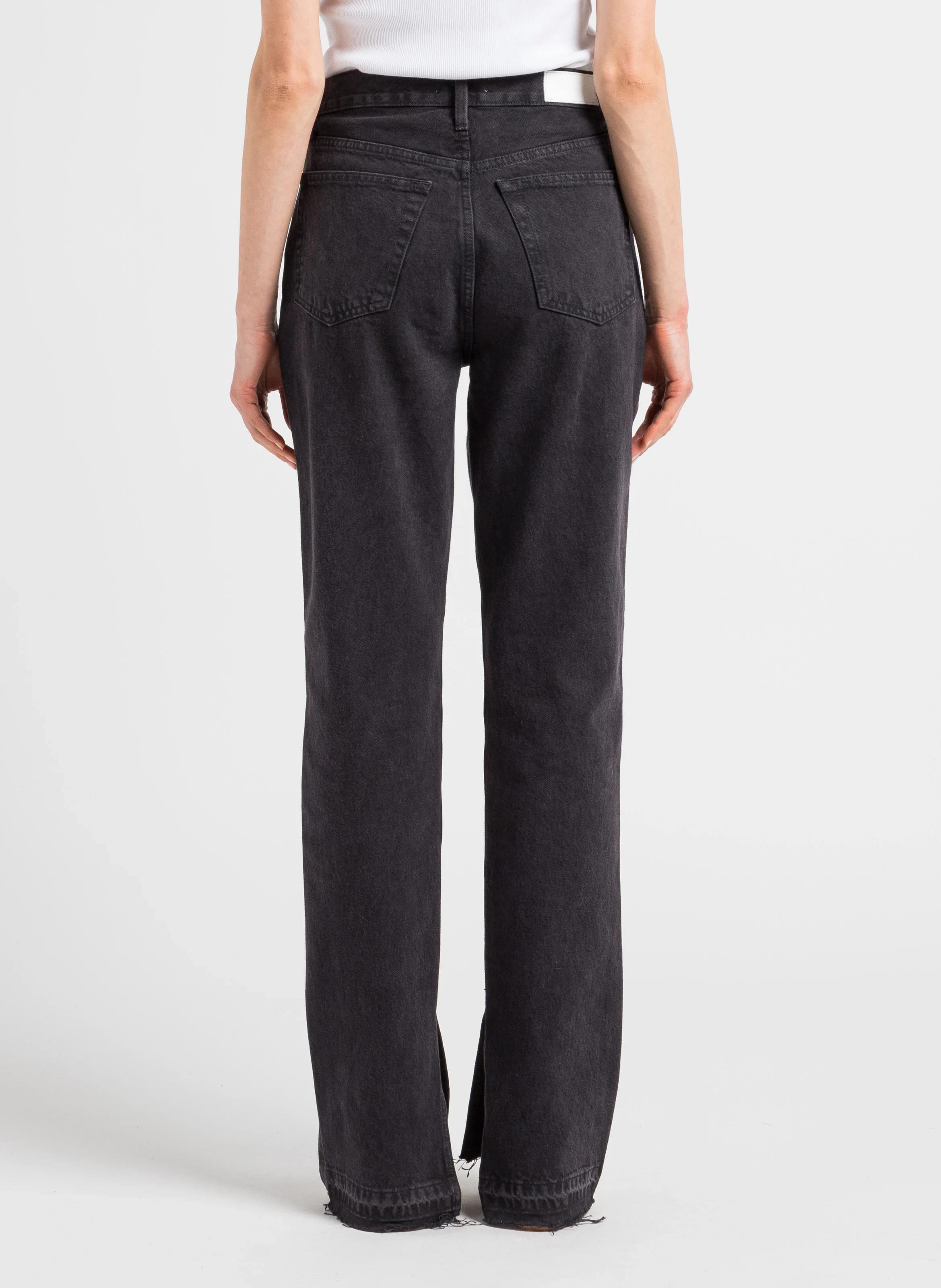 70S HIGH RISE - Jean droit taille haute en coton| Noir