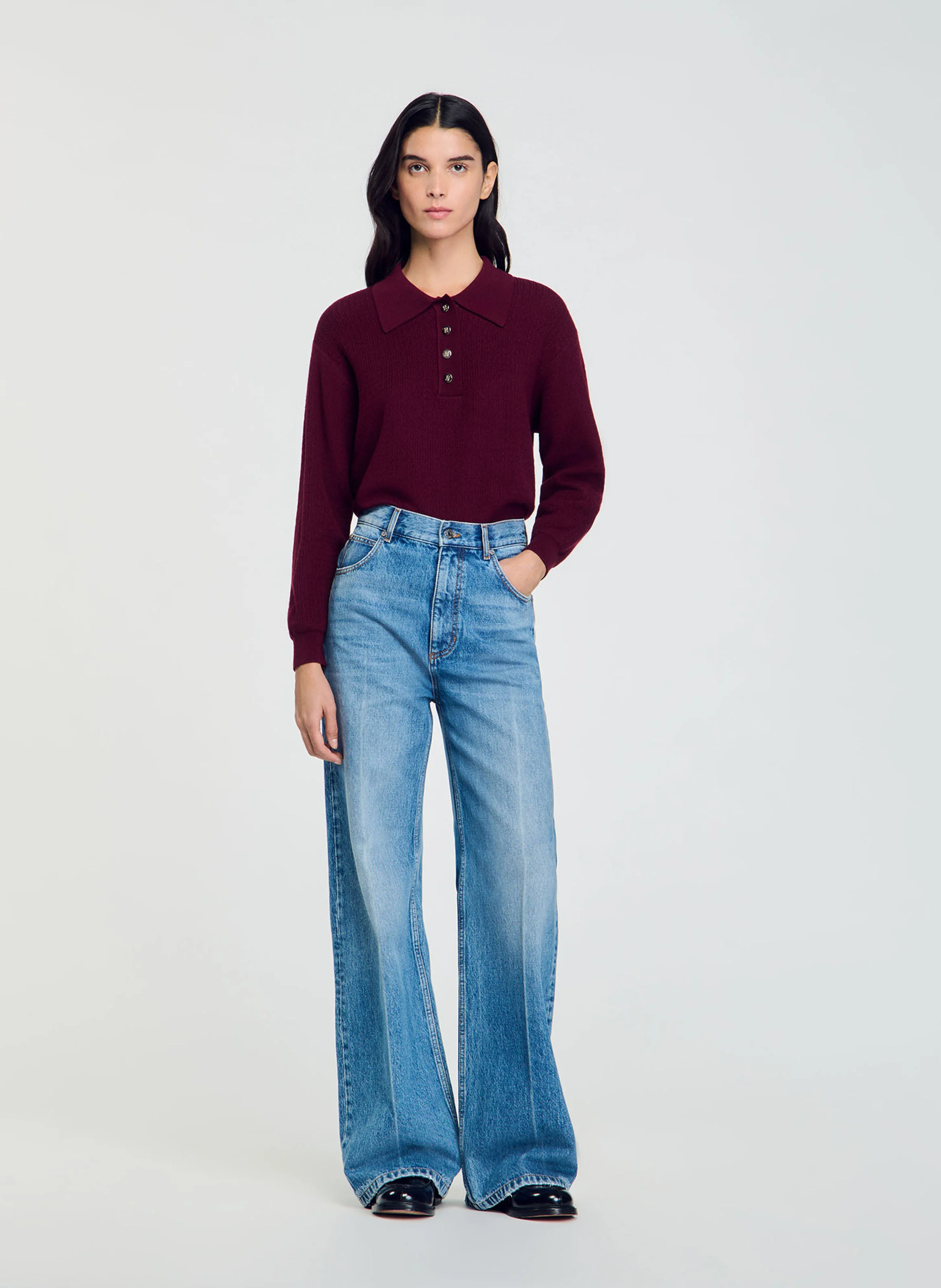 Pull torsadé en laine mélangée | Rouge
