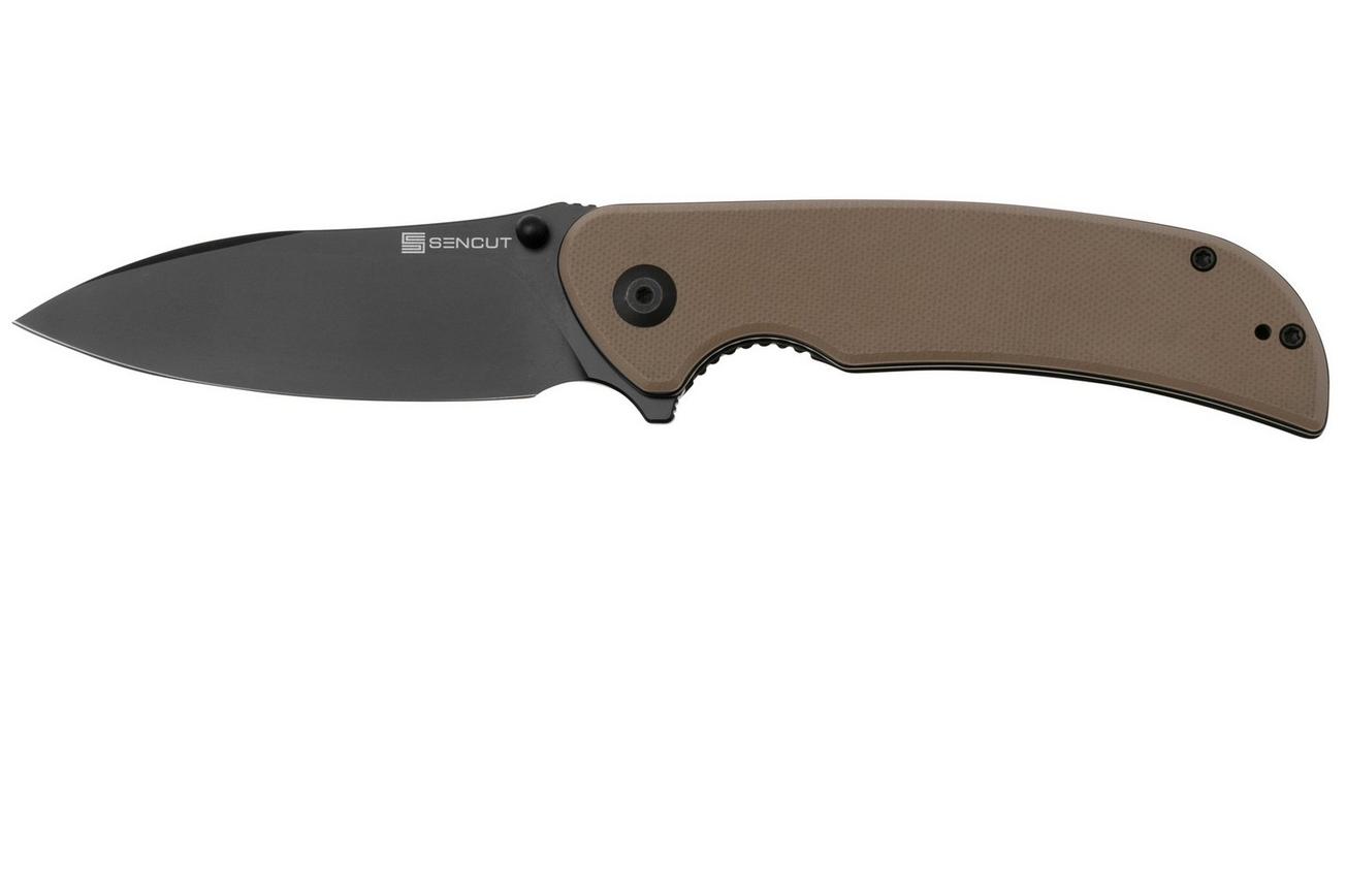 Sencut Borzam S23077-2 Black 9Cr18MoV, Tan G10 zakmes