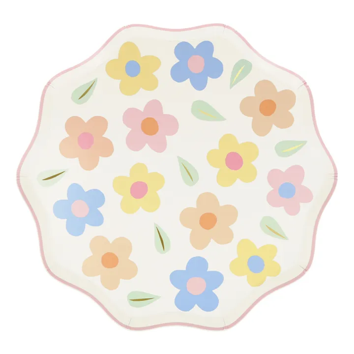 Meri Meri Assiettes latérales Happy Flowers - Set de 8 | Pastel