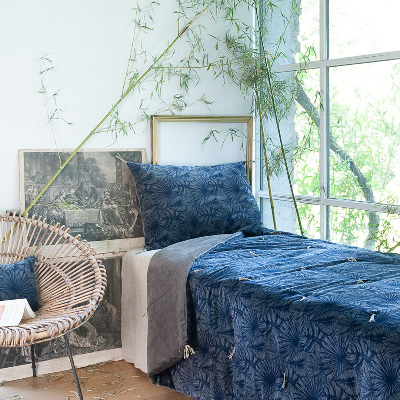 En Fil d'Indienne Plaid Goa plomb - 140x220 cm