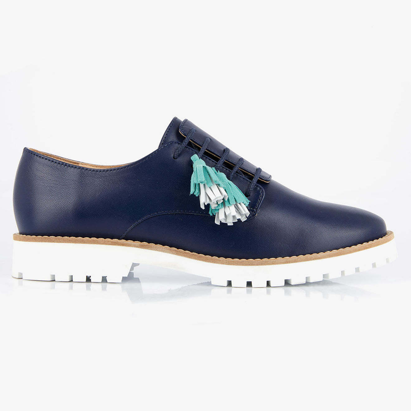 Mellow Yellow Derbies en Cuir Hoce marine