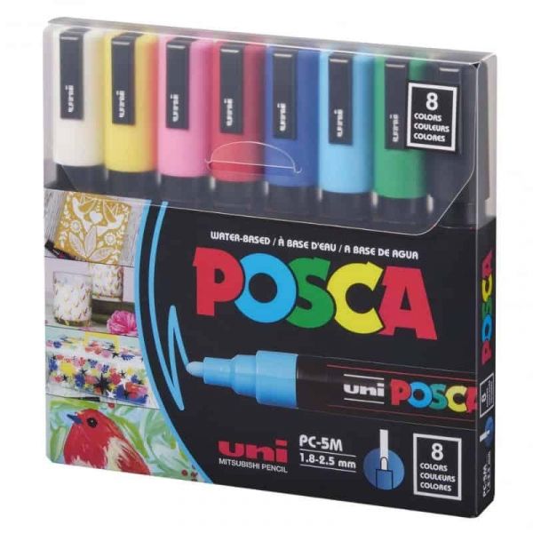 Posca Pack com 8 Marcadores PC-5M