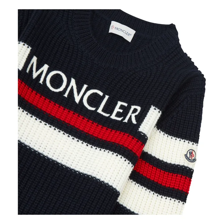 Moncler Pull en Tricot Rayé  | Bleu