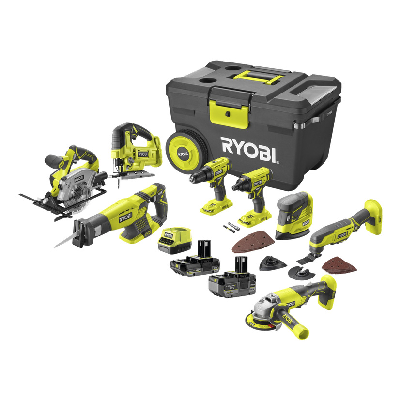 Verktøysett 12 deler 18 V 2,0 Ah + 4,0 Ah