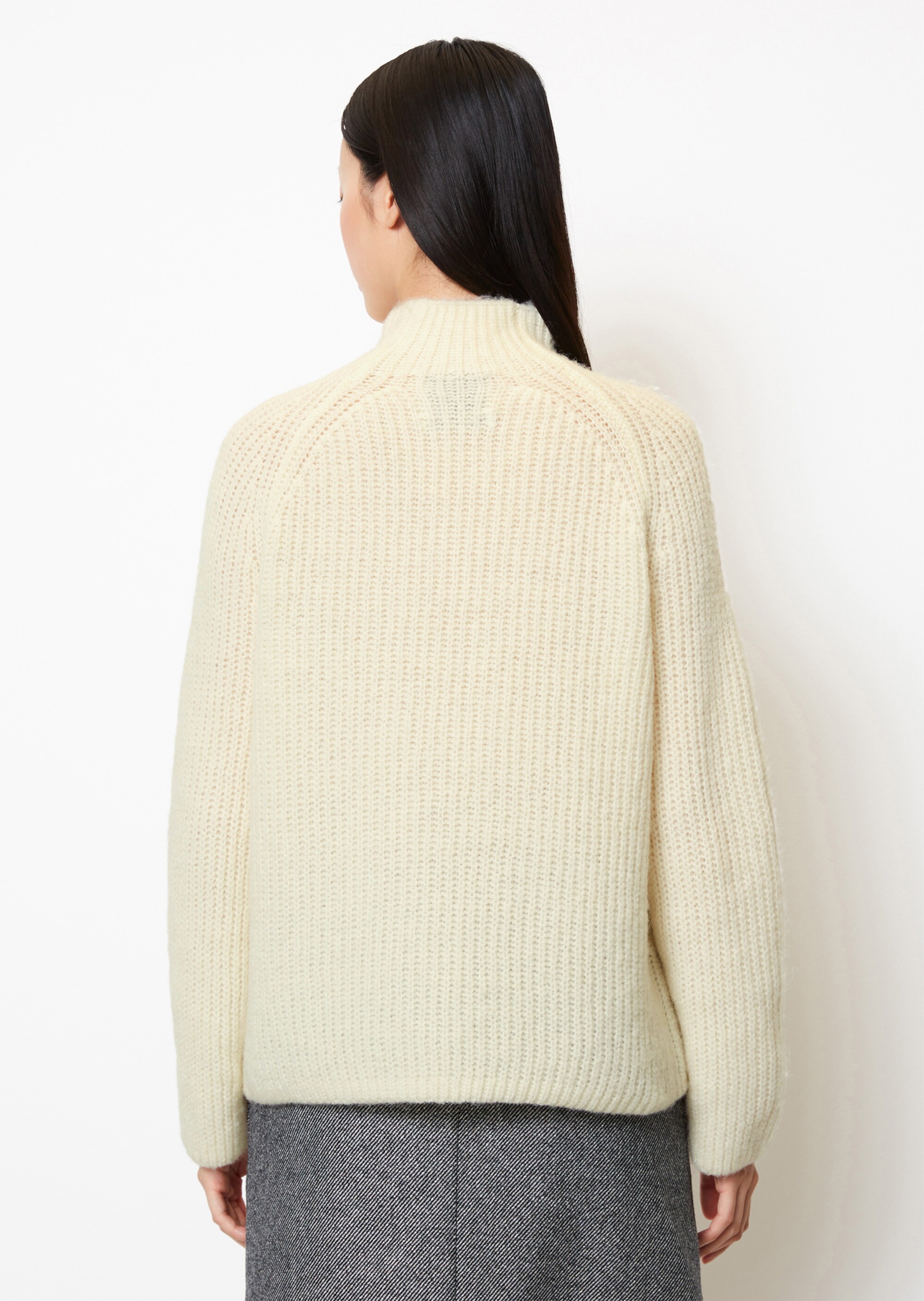 Pullover looseaus flauschigem Schurwolle-Alpakawolle-Mix