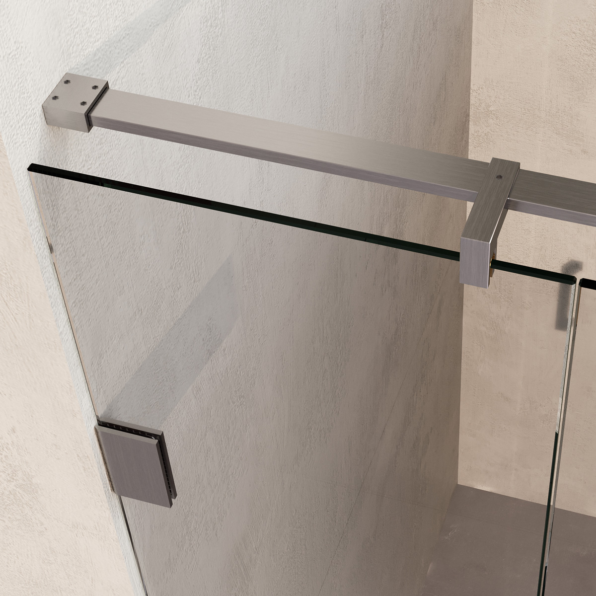 Brauer Void Carving profielloze nisdeur 200cm met draaideur 70cm aan muur RVS geborsteld PVD