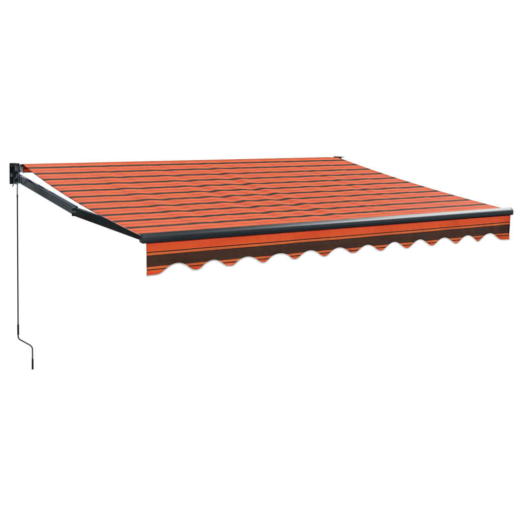 Auvent rétractable orange et marron 3,5x2,5m tissu et aluminium