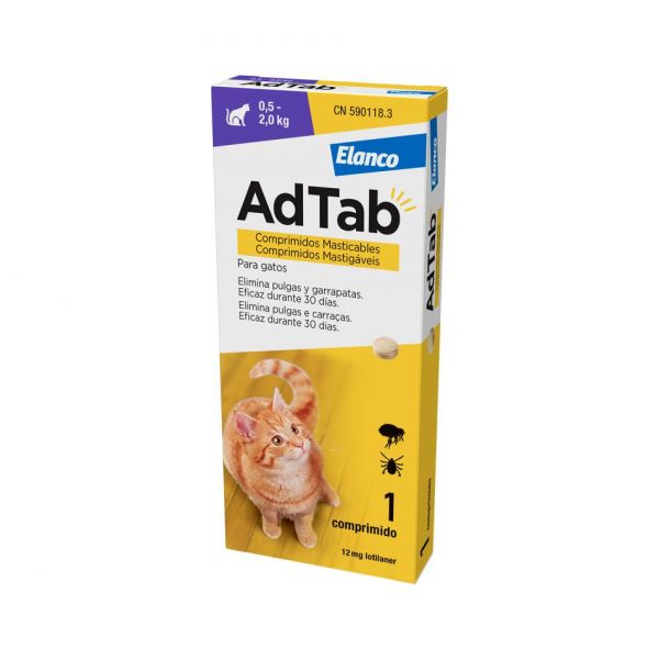 Adtab Comprimido Mastigável para Gatos Elanco 0,5 a 2Kg