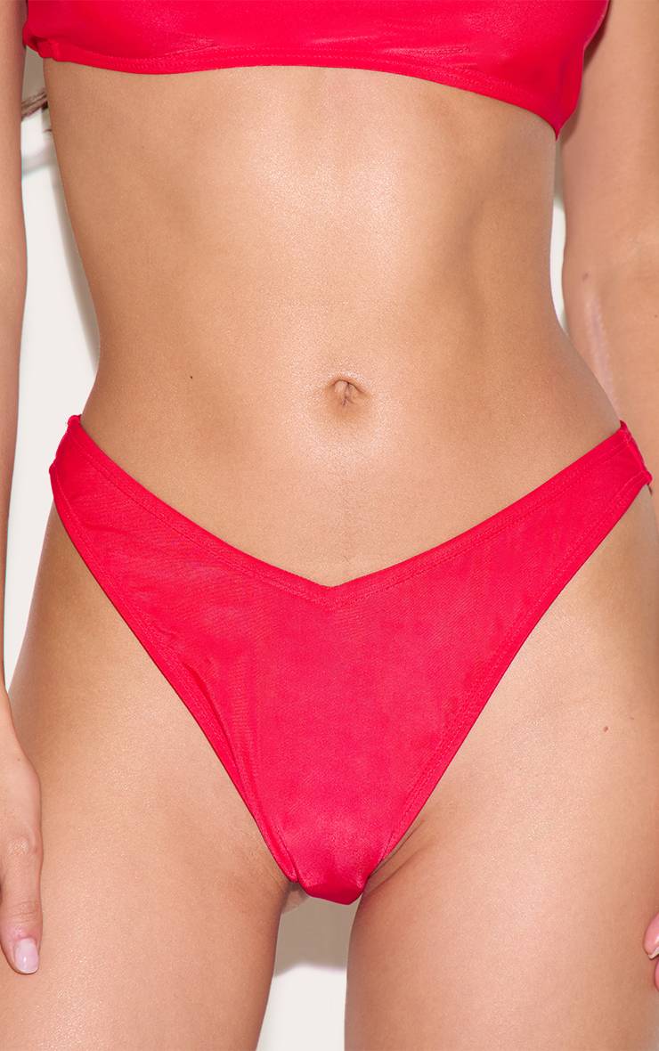 Rouge Bas De Bikini À Décolleté En V Mix & Match
