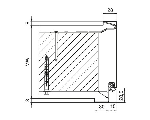 Hörmann EcoStar metselwerkkozijn 875 x 2000 mm MW 100 Links/rechts bruikbaar Lichtgrijs (RAL 7035) 3-delig kozijn