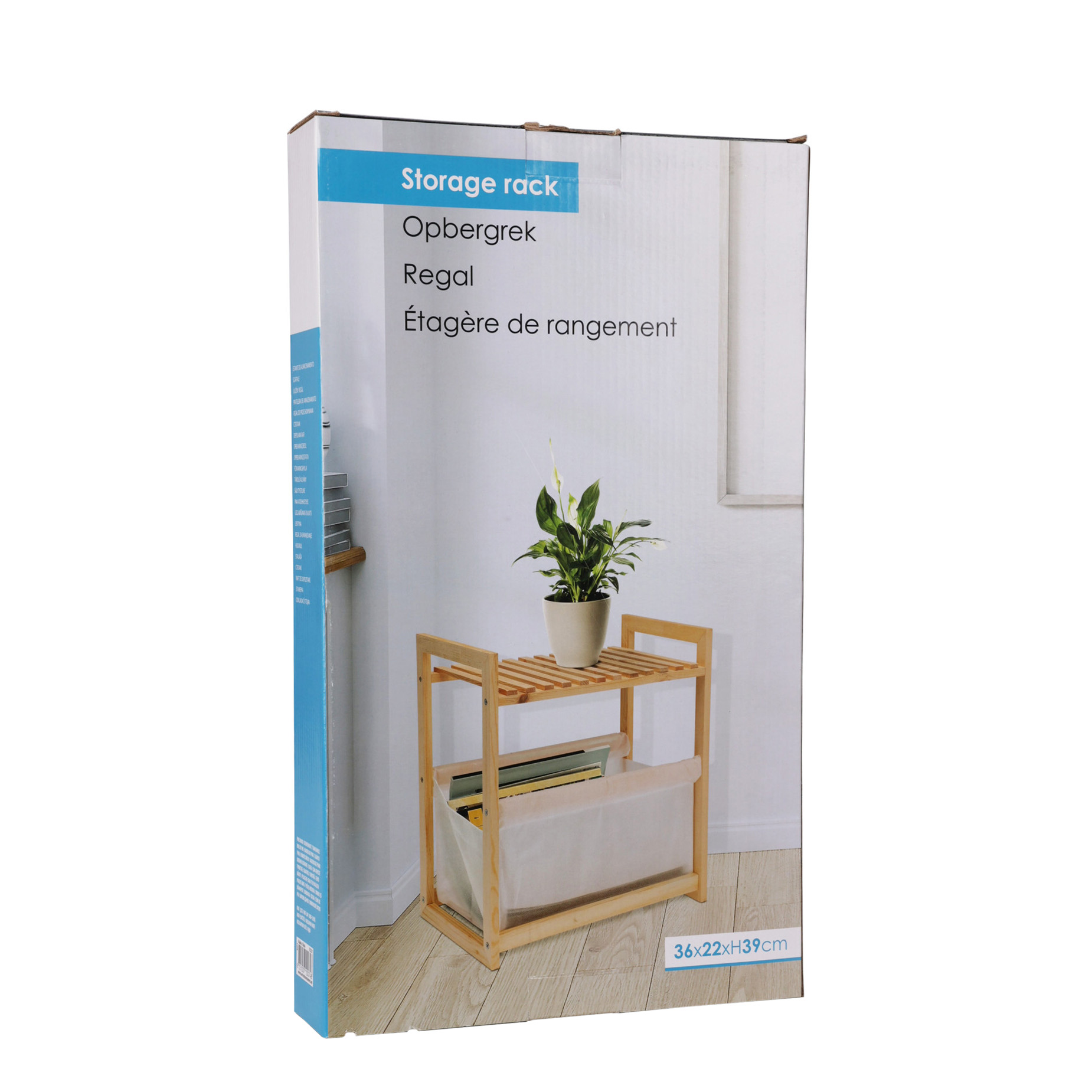 Regal Holz 36 x 22 x 39 cm natur/weiss
