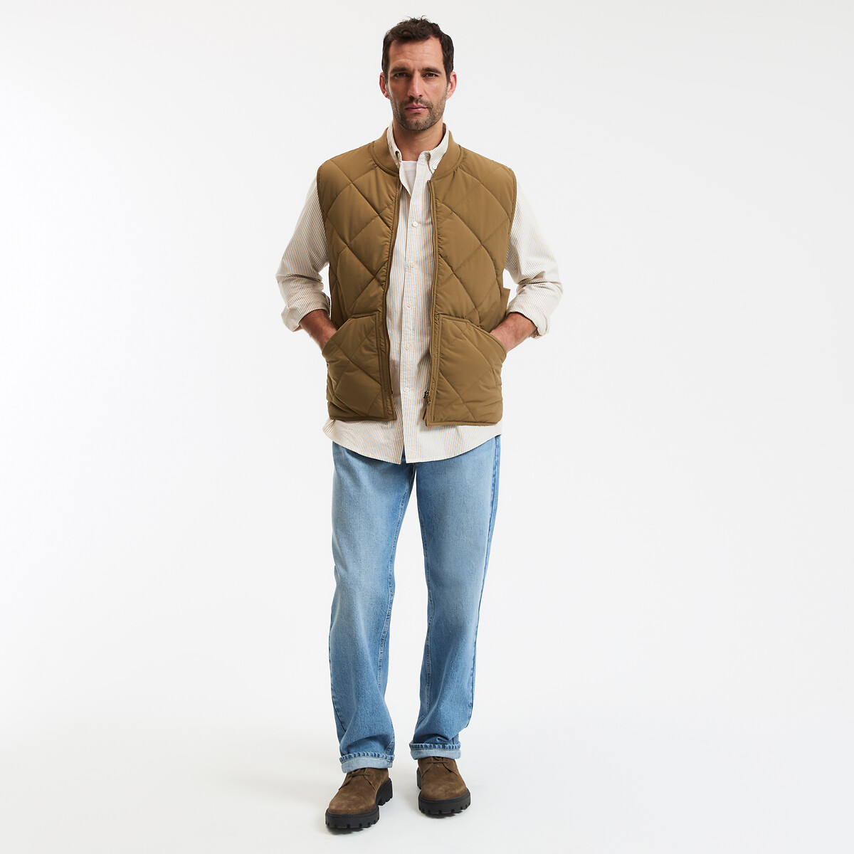 LA REDOUTE COLLECTIONS<br>Jaqueta cropped acolchoada, sem mangas, para meia-estação