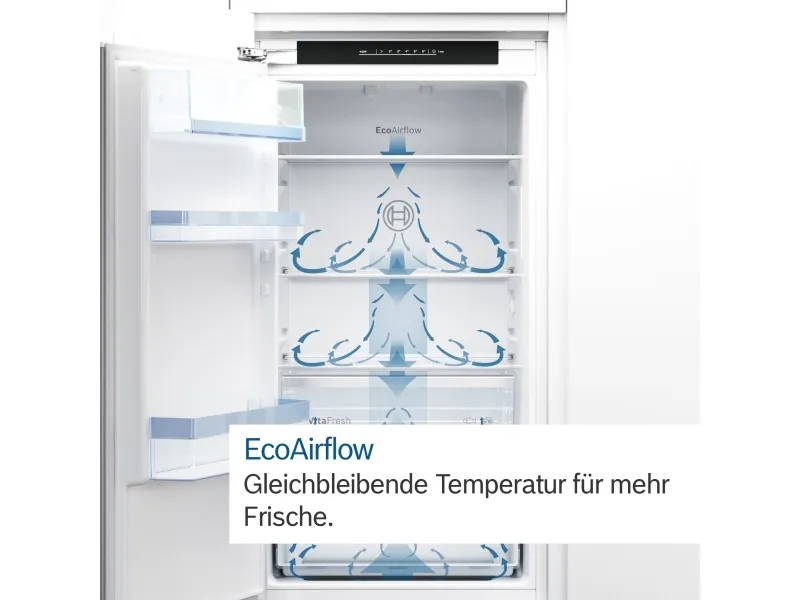 Bosch Serie | 6 KIL42ADD1 - Køleskab med fryseenhed - til indbygning - niche - bredde: 56 cm - dybde: 55 cm - højde: 122.1 cm - 187 liter - Klasse D