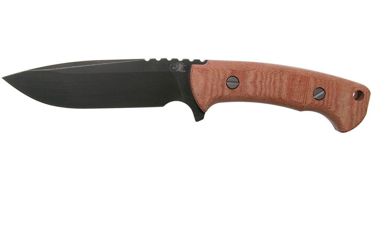 Rick Hinderer Ranch Drop Spanto Battle Black, Red Micarta survivalmes