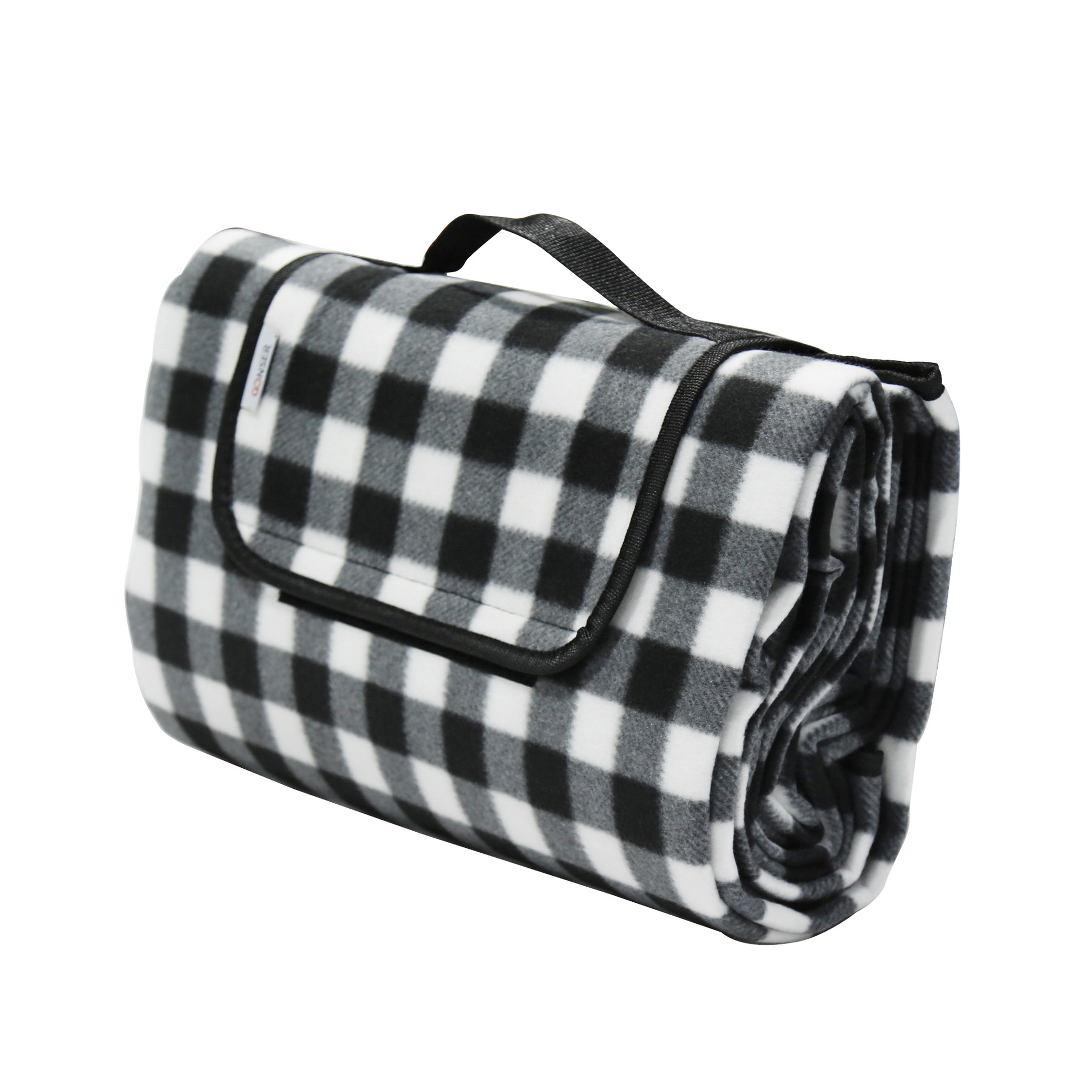 Picknickdecke 200 x 145 cm schwarz/weiss