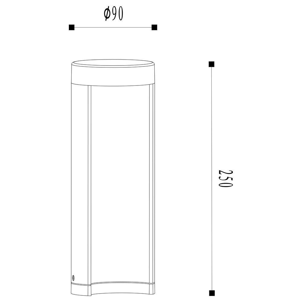 Combinatie sokkel- en vloerlamp voor buitengebruik, IP54, 250 mm hoog