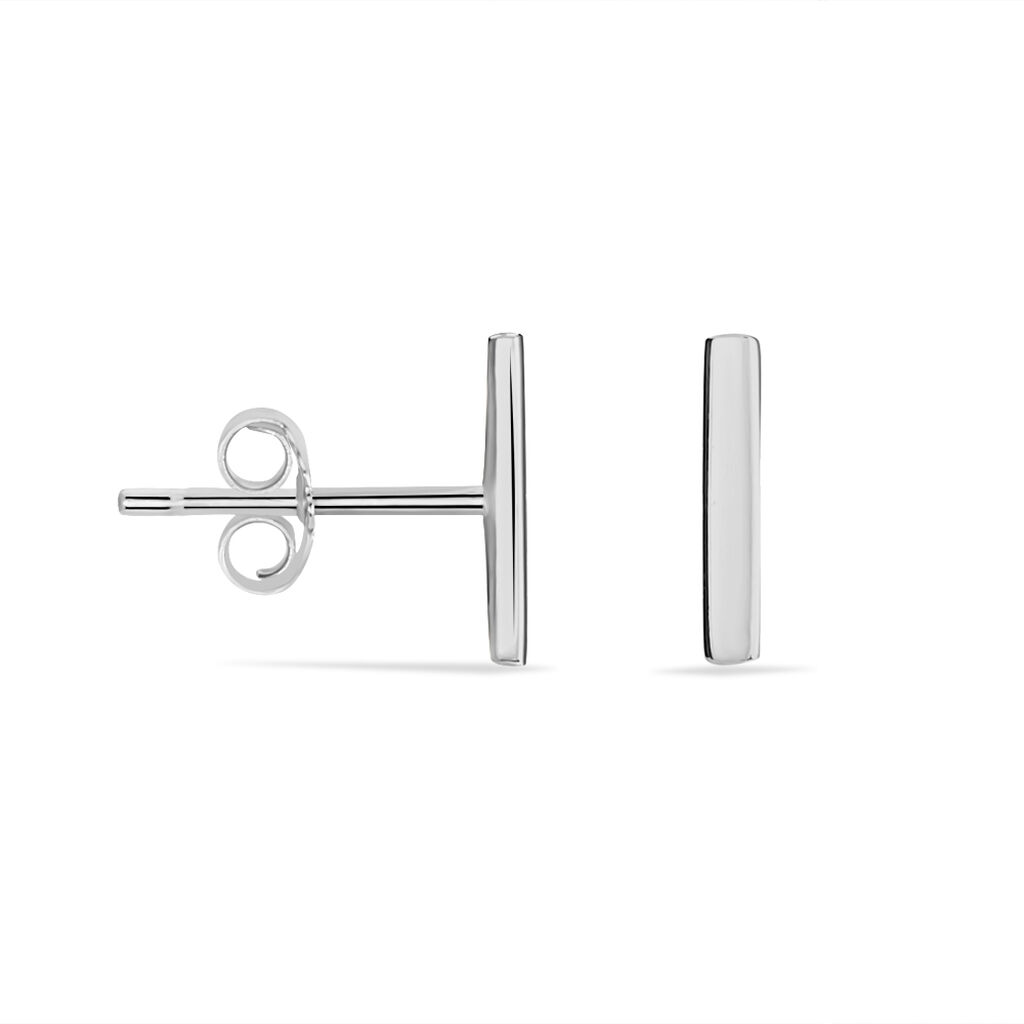Boucles D'oreilles Puces Birati Argent Blanc