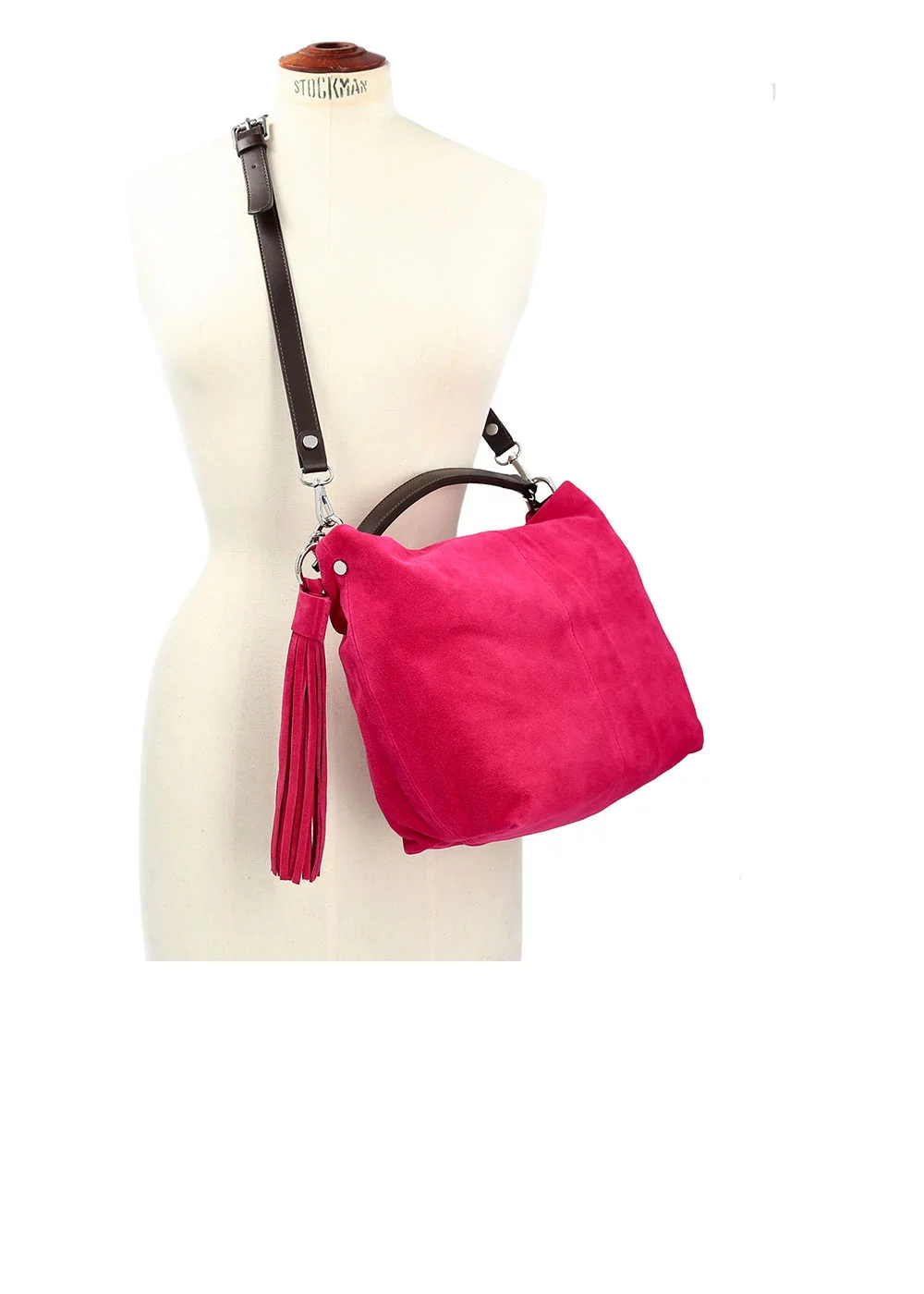 BESACE TASSEL SISKIYOU VELOURS FUSHIA