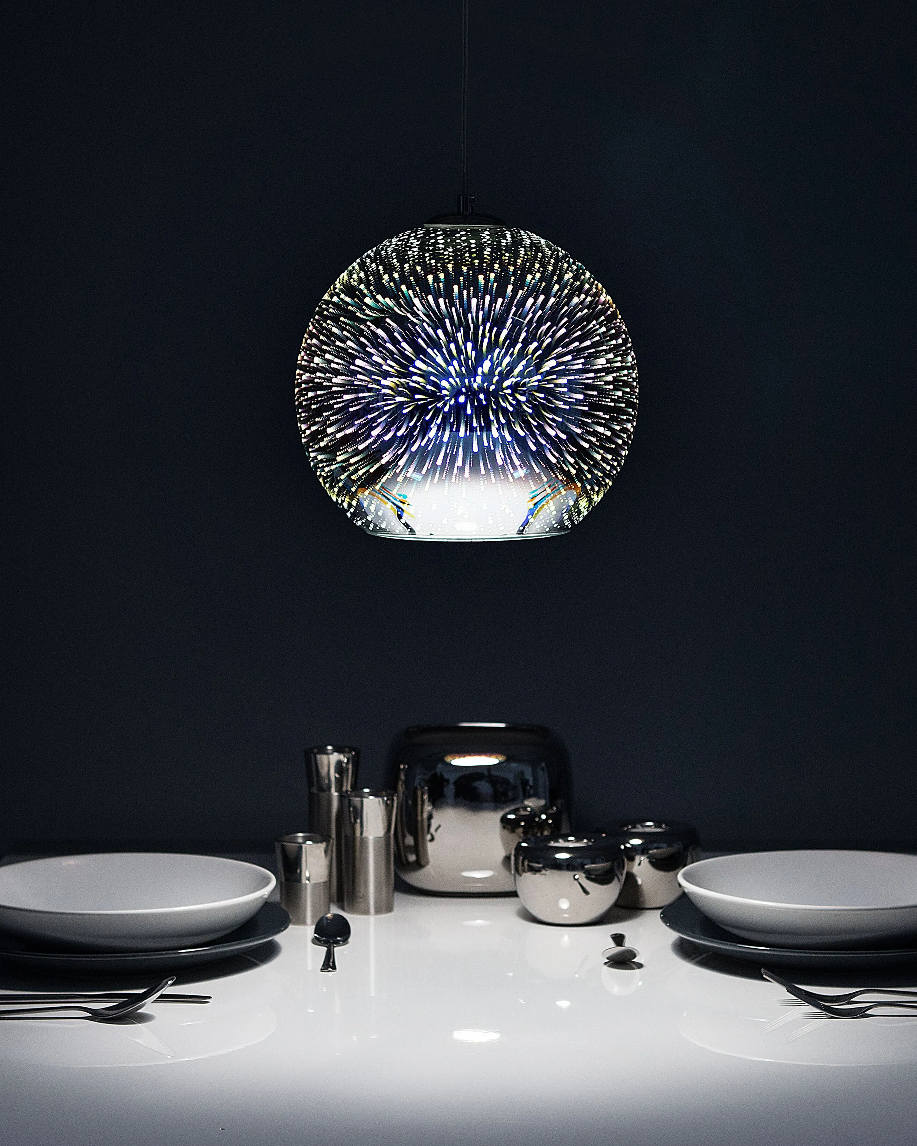 Hanglamp SESSERA Glas Zilver