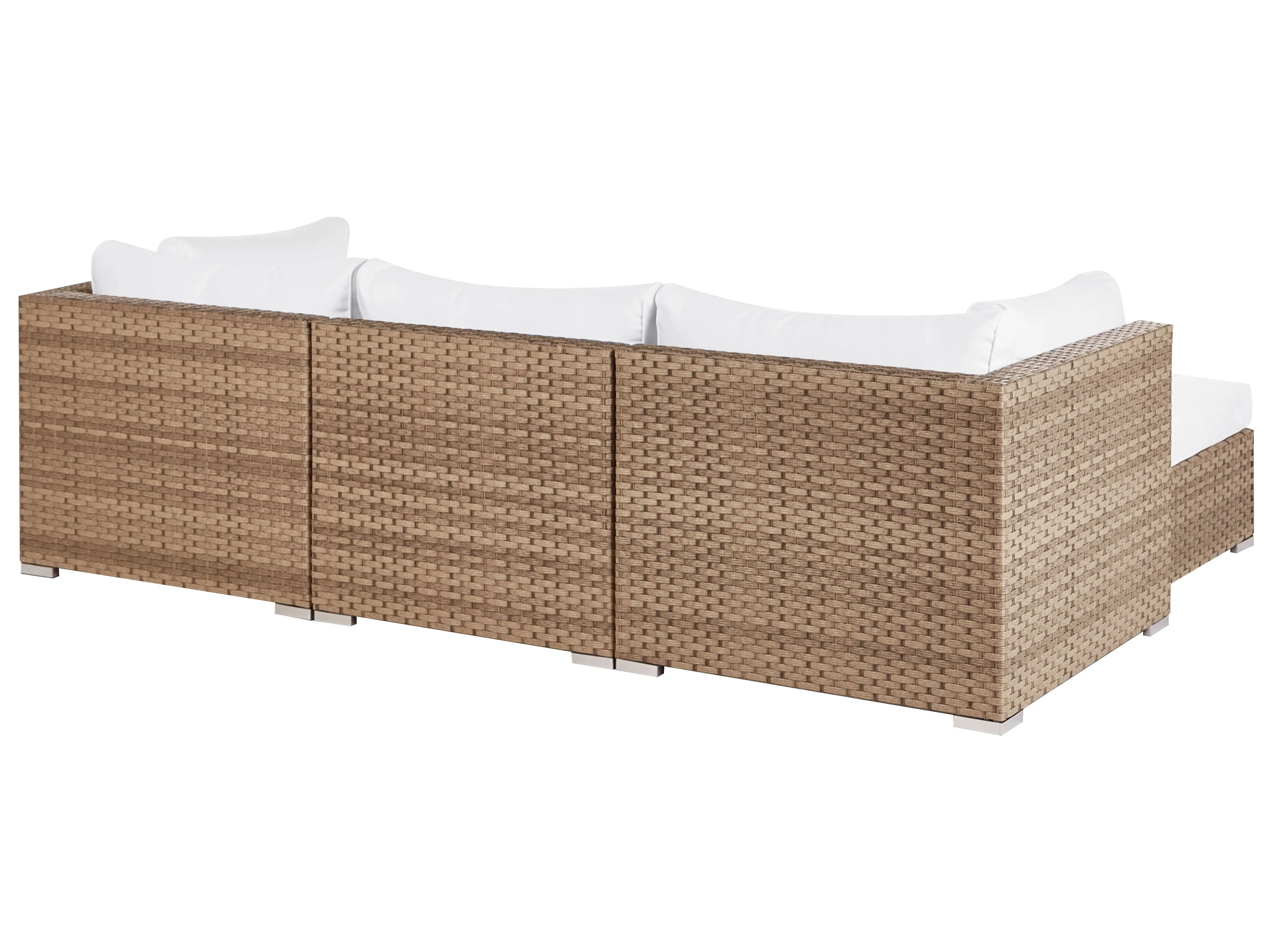 Tuin hoekloungeset met tafel 4-zits SANO rechtszijdig modulair PE rotan Natuurlijk