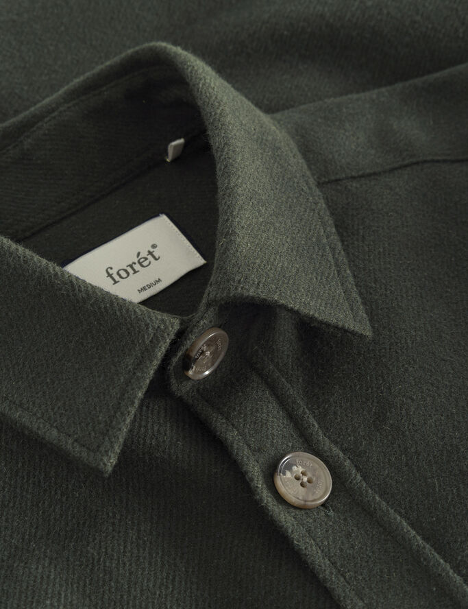 Forét MAP FLANNEL SHIRT Dark moss