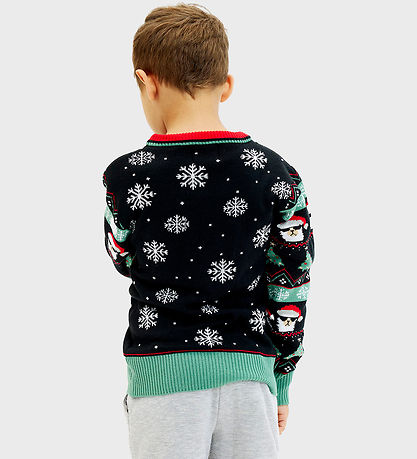 Jule-Sweaters Bluse m. Lys - Get Lit - Sort