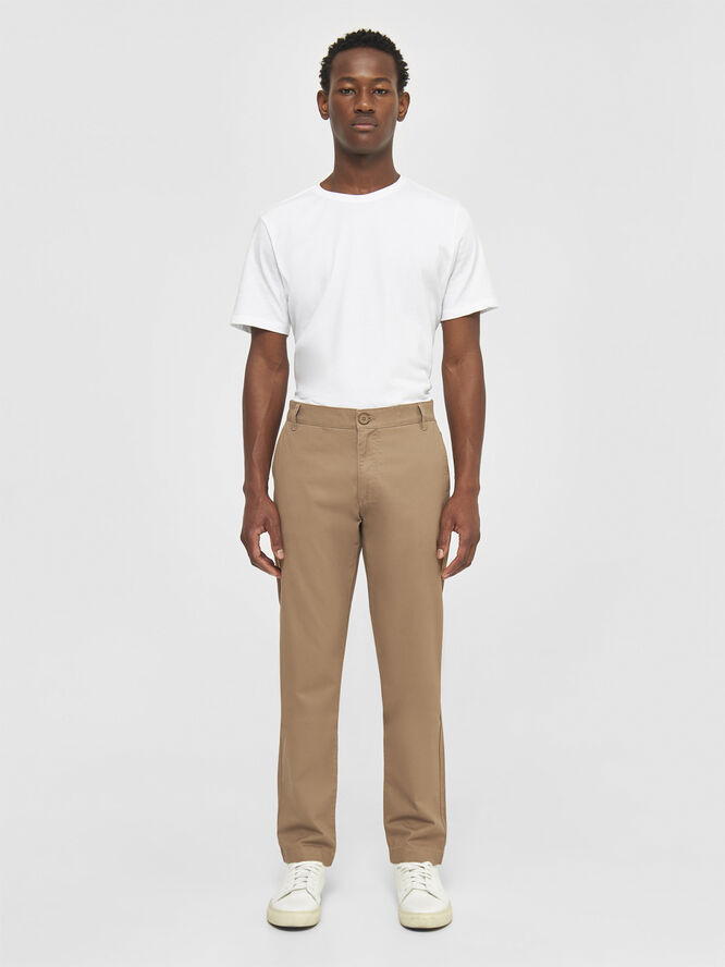 Knowledge Cotton Apparel LUCA slim twill chino pants - GOTS/Vegan Brun