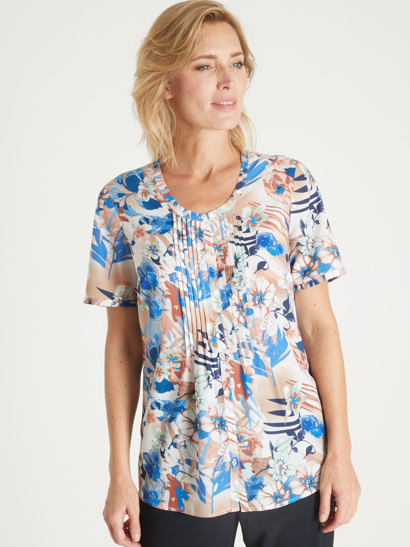 Blouse en microfibre manches courtes