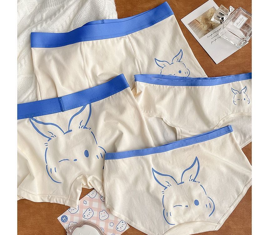 Pancherry - Matching set voor koppels: boxershort met patroonprint + panty
