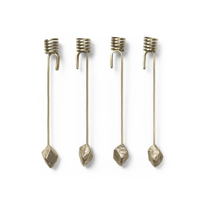Ferm Living - Stone Christbaumkerzenhalter, Messing
