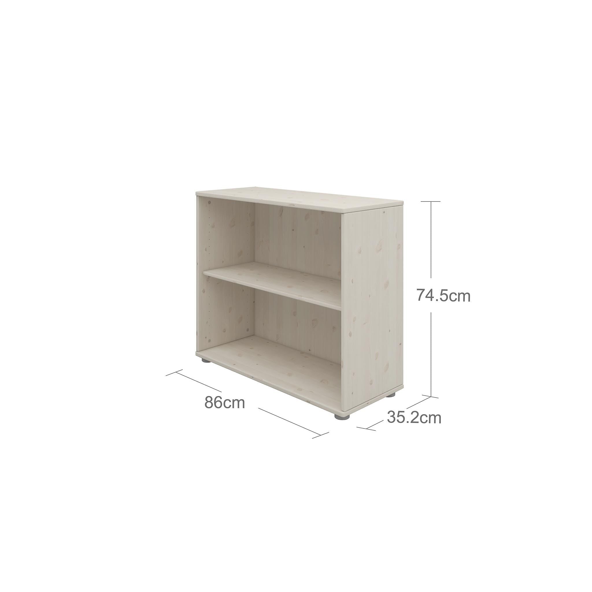 CLASSIC Regal 2 Fächer weiss - Weiss / B: 86.0 cm x T: 35.2 cm x H: 74.5 cm