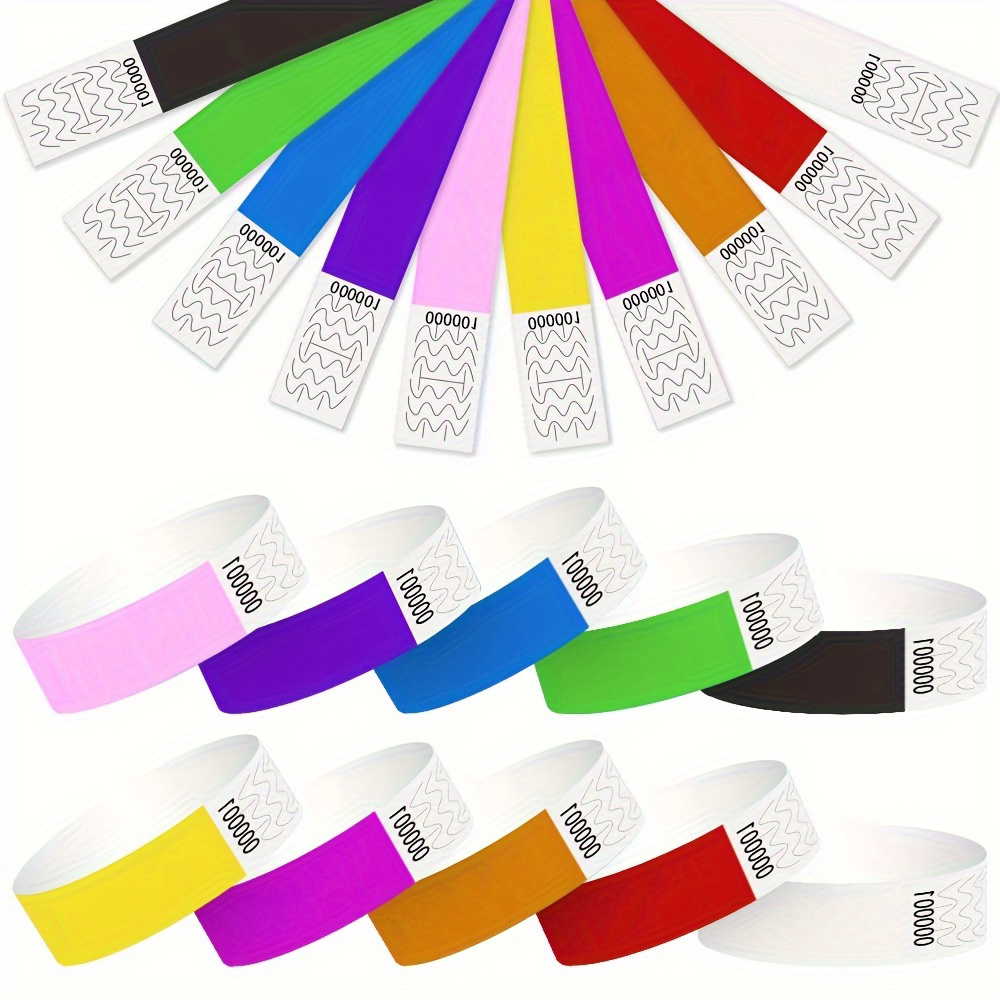 (100er Set) 25.5cm Papier Party Einlass Armband Selbstklebendes Eintritts Band Festival Kontrollband - Pink