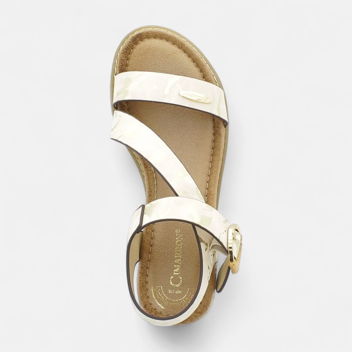 Nu-pieds à talon compensé Femme beige