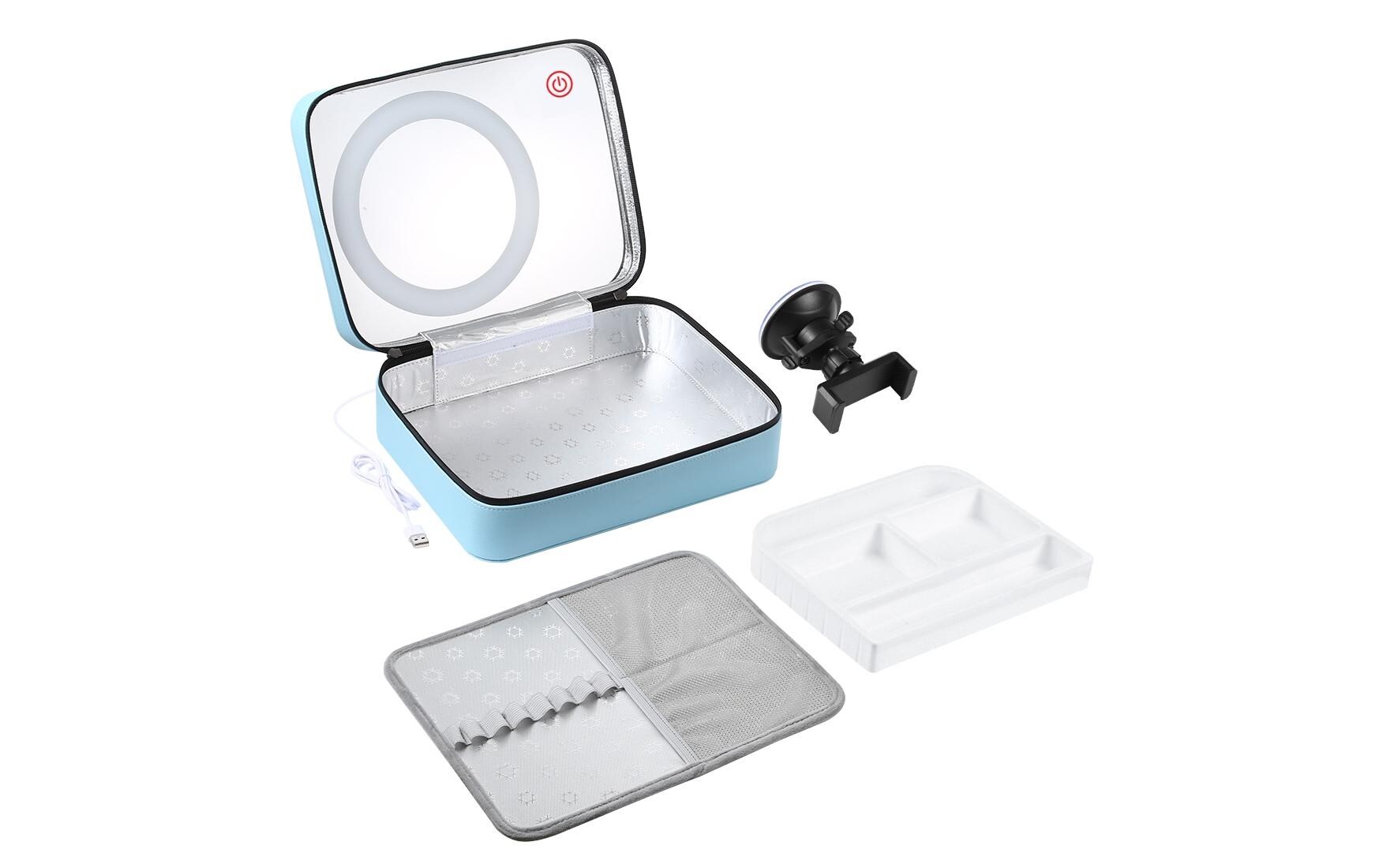 Kosmetikbox mit Ringlicht 20 cmModisch und langlebiges Ringlicht mit Schminkspiegel und Kosmetikbox