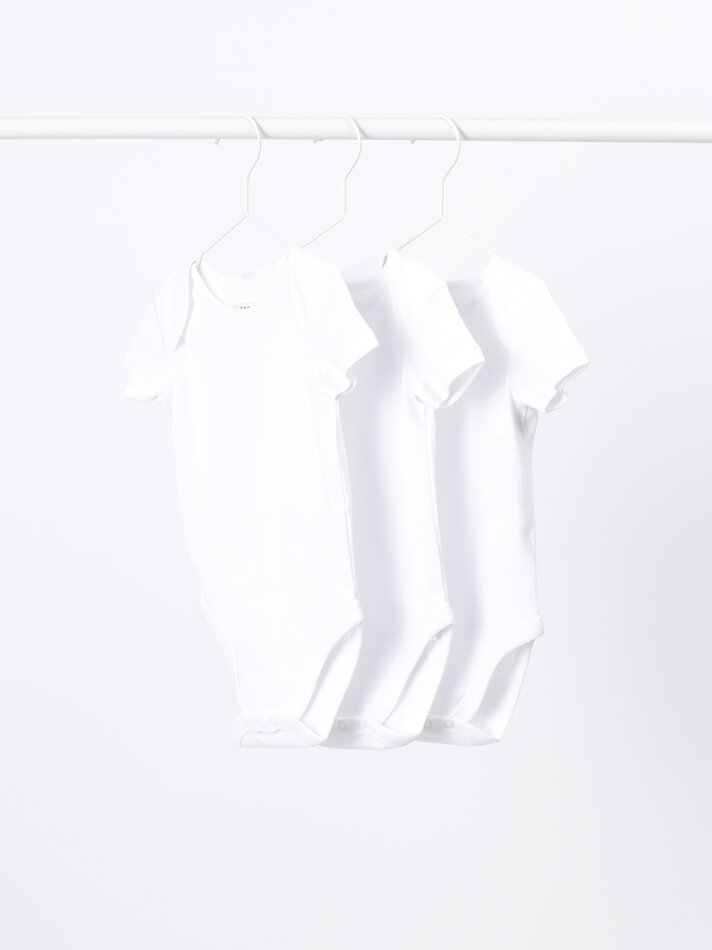 Conjunto com 3 bodies básicos de manga curta - Branco